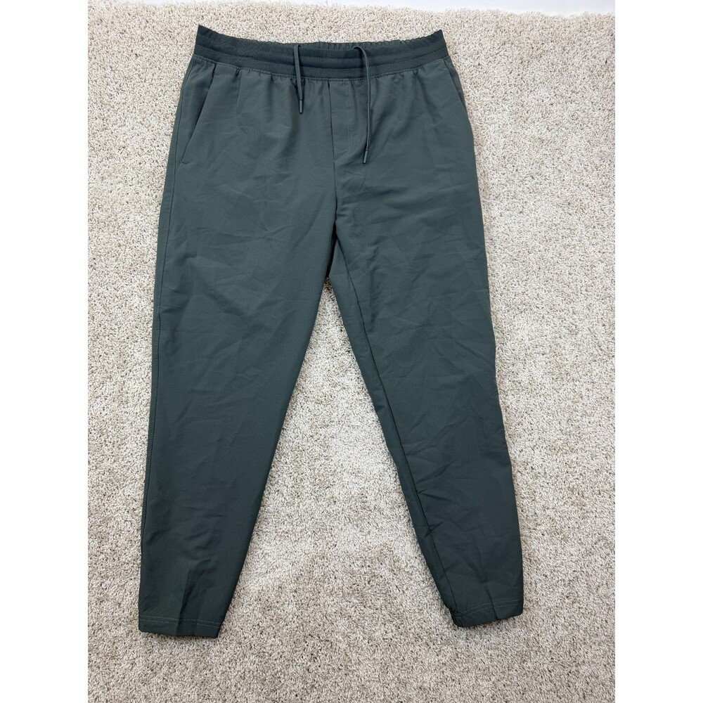 APANA  L Gray Tech Jogger Pants Stretch Drawstring Athletic Tapered